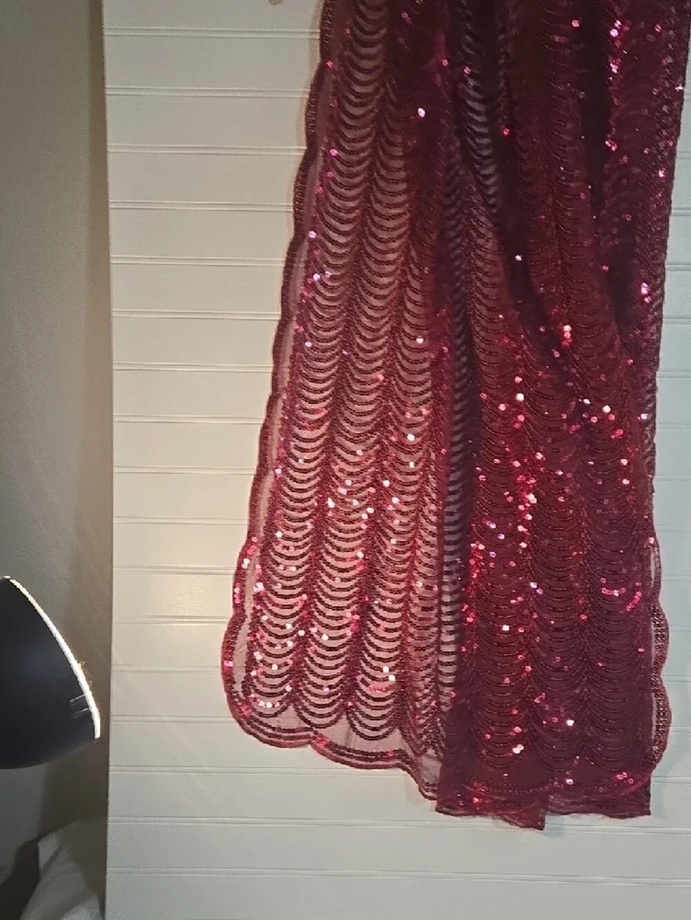 Women's Sequin Scarf Shawl - Wine Red